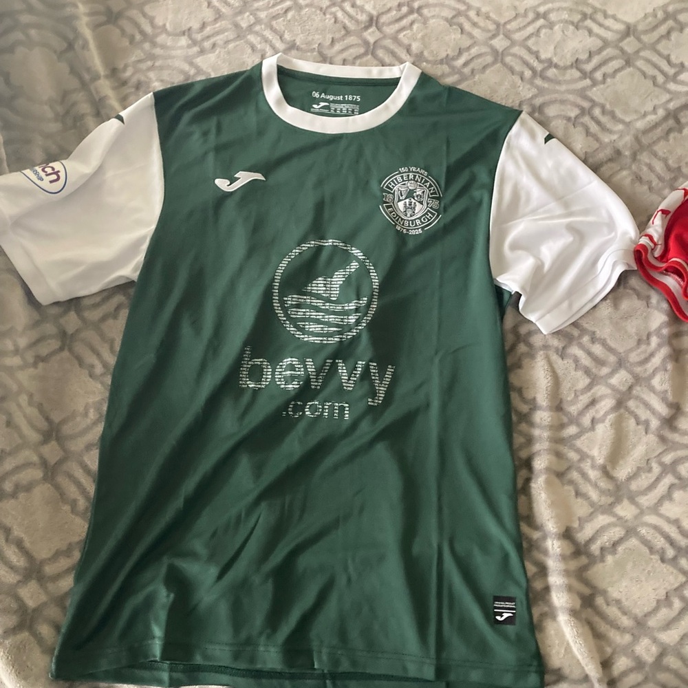 Men’s Green & White Soccer Jersey - Hibernian FC Large Scottish